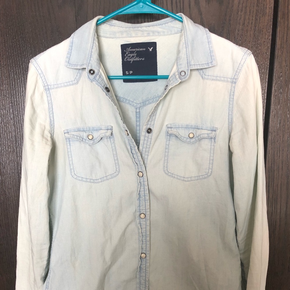 American Eagle Denim Button-Up Shirt